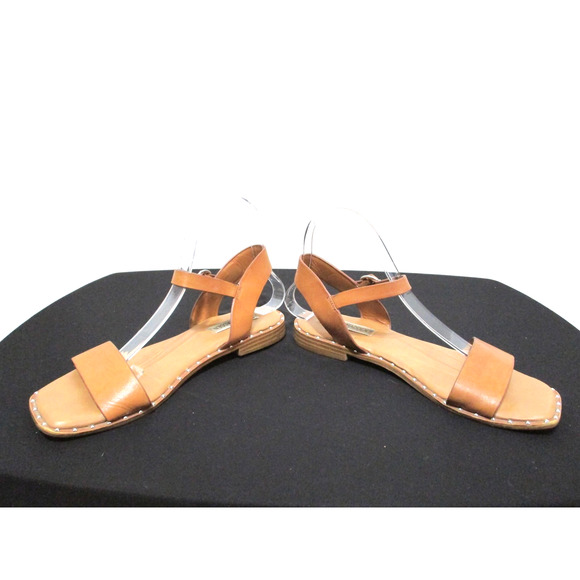 Steven Madden Brown Studded Leather Ankle Strap Sandals Women 7.5 - Picture 5 of 9